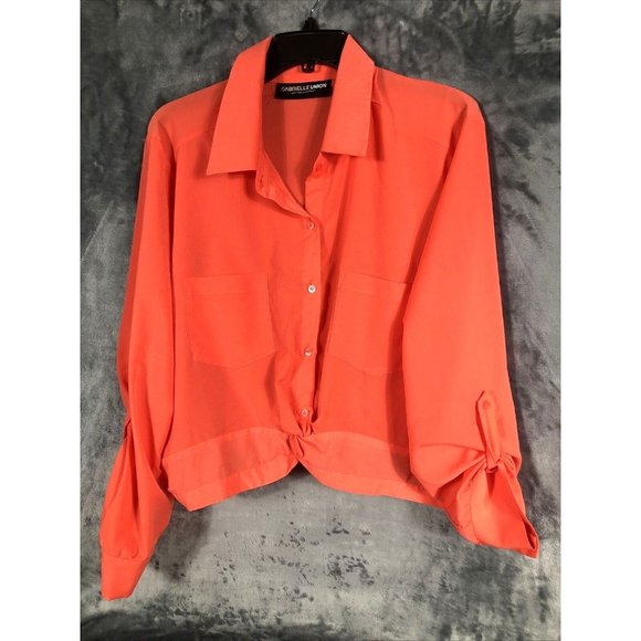 New York & Company Tops - Gabrielle Union New York Company Women’s Shirt Orange Blouse Adult X Large